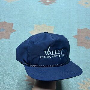 Vintage SnapBack hat cap Valley truck parts inc Michigan blue embroidered